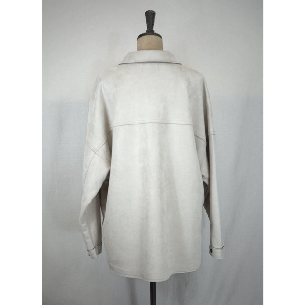 NWT Dear John BOUTIQUE Oversized Ivory Faux Suede Jacket / Shacket XL #0252 XL - Picture 3 of 9
